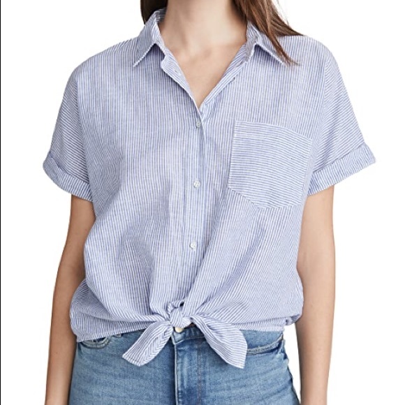 NWT DL1961, Chrystie Top, blue stripe, L - Picture 4 of 13